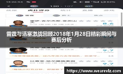 雷霆与活塞激战回顾2018年1月28日精彩瞬间与赛后分析